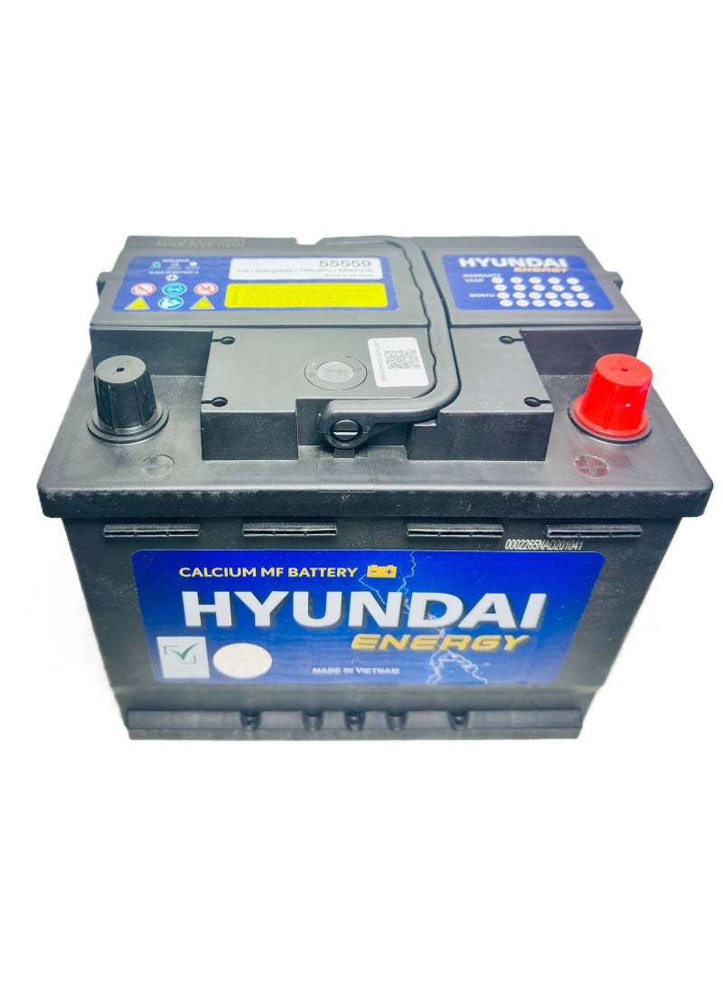HYUNDAI Car Battery 12V 55AH 480CCA DIN55L / 55559 - Image 1